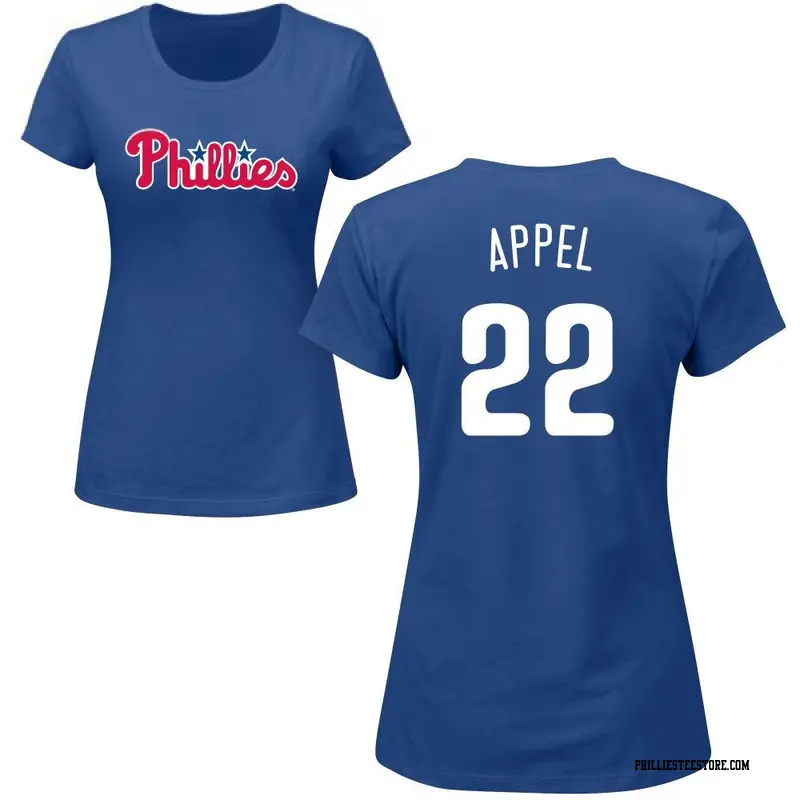 Women's Philadelphia Phillies ＃22 Mark Appel Royal Roster Name & Number T-Shirt