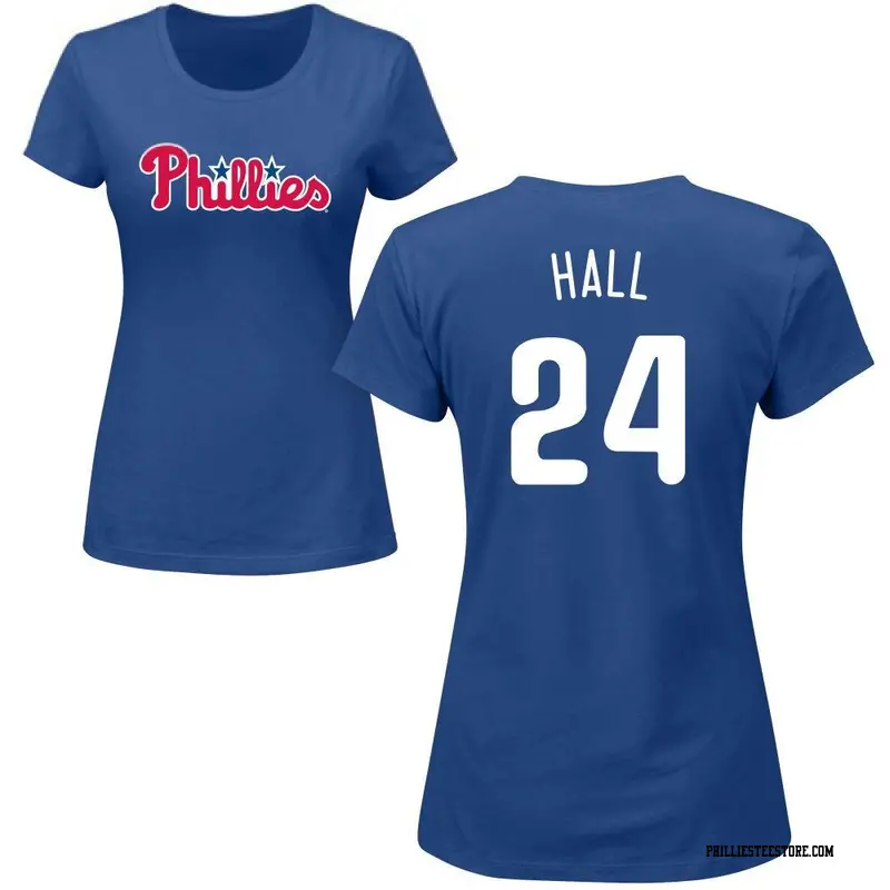 Women's Philadelphia Phillies ＃24 Darick Hall Royal Roster Name & Number T-Shirt