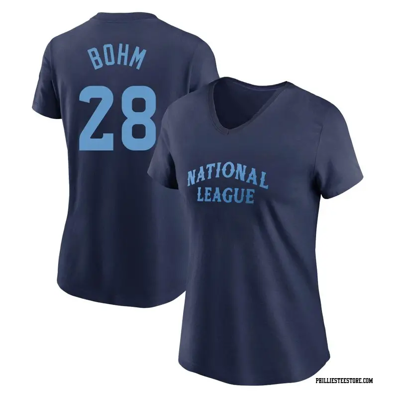 Women's Philadelphia Phillies ＃28 Alec Bohm Navy National League 2024 All-Star Team T-Shirt