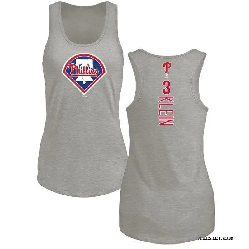 Women's Philadelphia Phillies ＃3 Chuck Klein Ash Branded Backer Tank Top