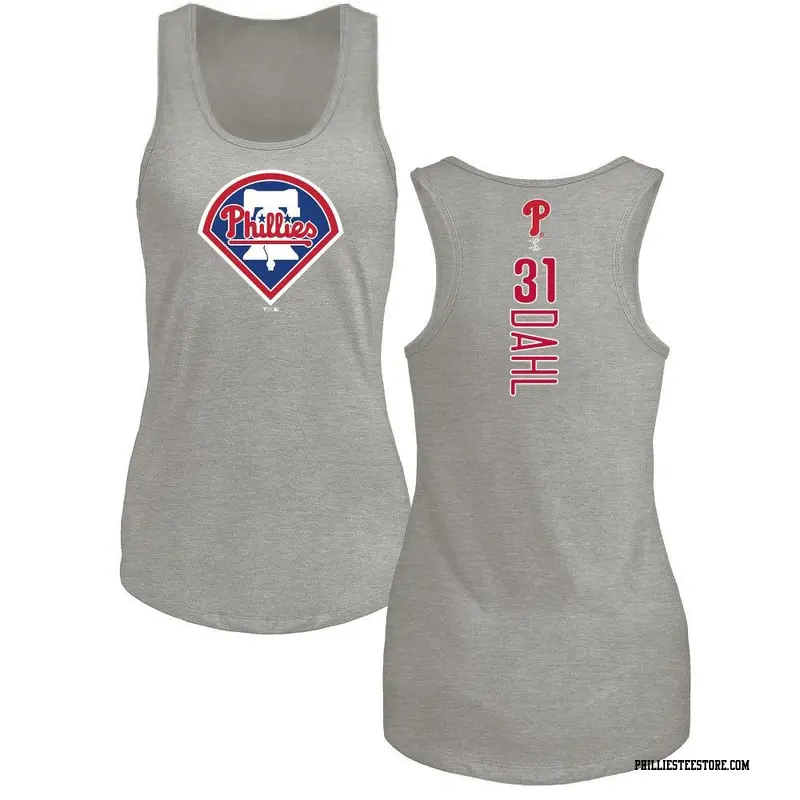 Women's Philadelphia Phillies ＃31 David Dahl Ash Backer Tank Top