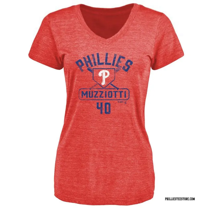 Women's Philadelphia Phillies ＃40 Simon Muzziotti Red Branded Base Runner T-Shirt