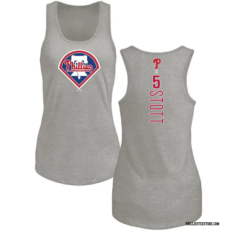 Women's Philadelphia Phillies ＃5 Bryson Stott Ash Branded Backer Tank Top