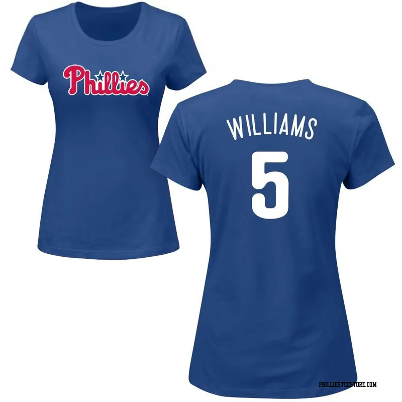 Women's Philadelphia Phillies ＃5 Nick Williams Royal Roster Name & Number T-Shirt