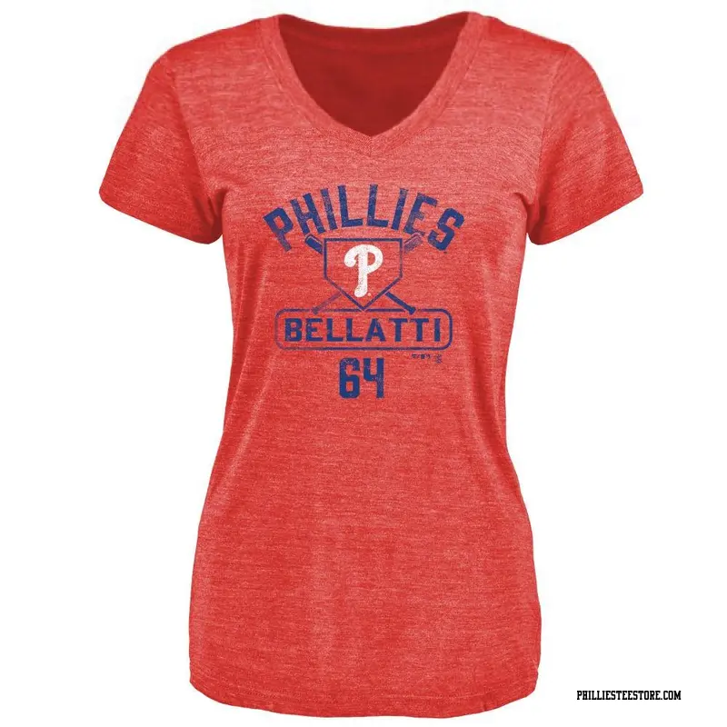 Women's Philadelphia Phillies ＃64 Andrew Bellatti Red Branded Base Runner T-Shirt