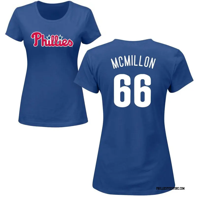 Women's Philadelphia Phillies ＃66 John McMillon Royal Roster Name & Number T-Shirt