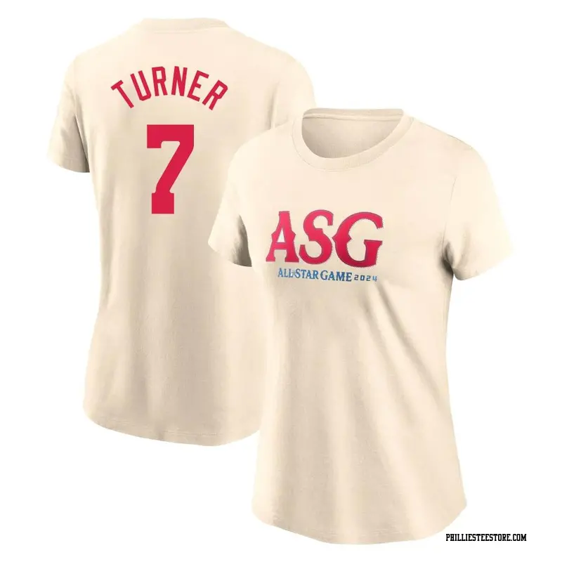 Women's Philadelphia Phillies ＃7 Trea Turner Cream 2024 All-Star Collection Legend T-Shirt