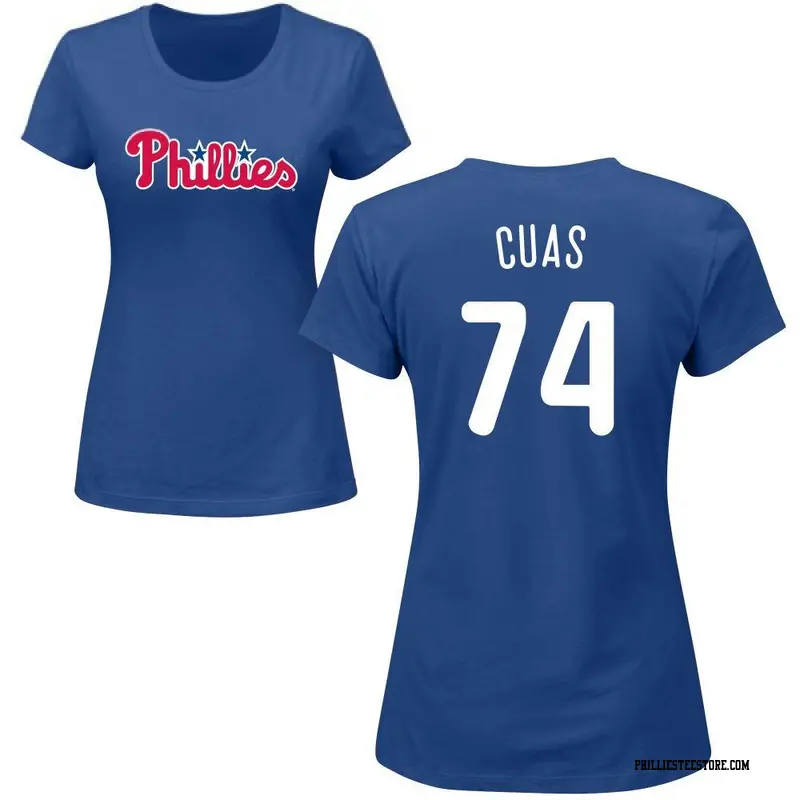 Women's Philadelphia Phillies ＃74 Jose Cuas Royal Roster Name & Number T-Shirt