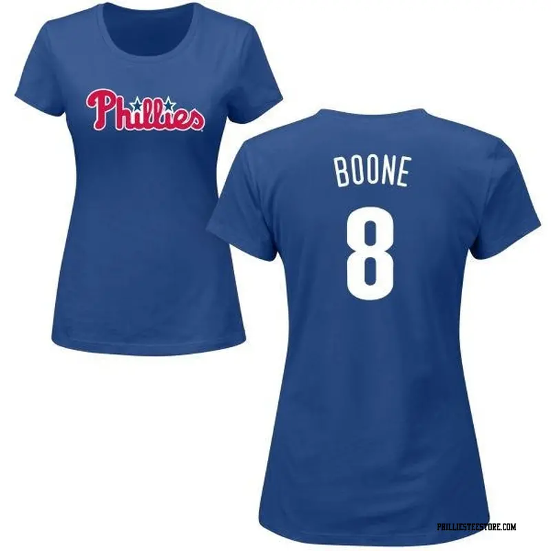 Women's Philadelphia Phillies ＃8 Bob Boone Royal Roster Name & Number T-Shirt