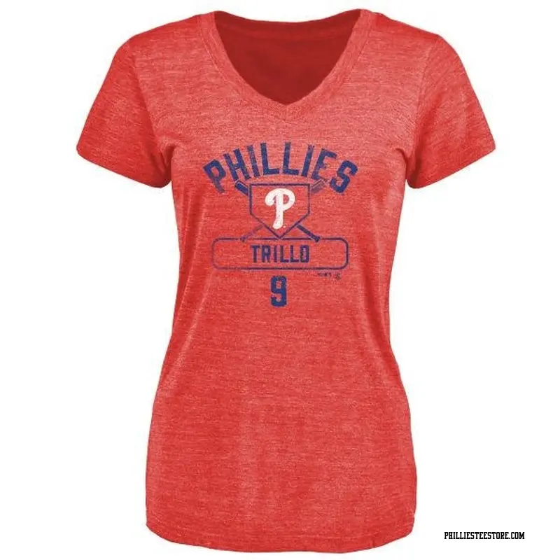 Women's Philadelphia Phillies ＃9 Manny Trillo Red Branded Base Runner T-Shirt