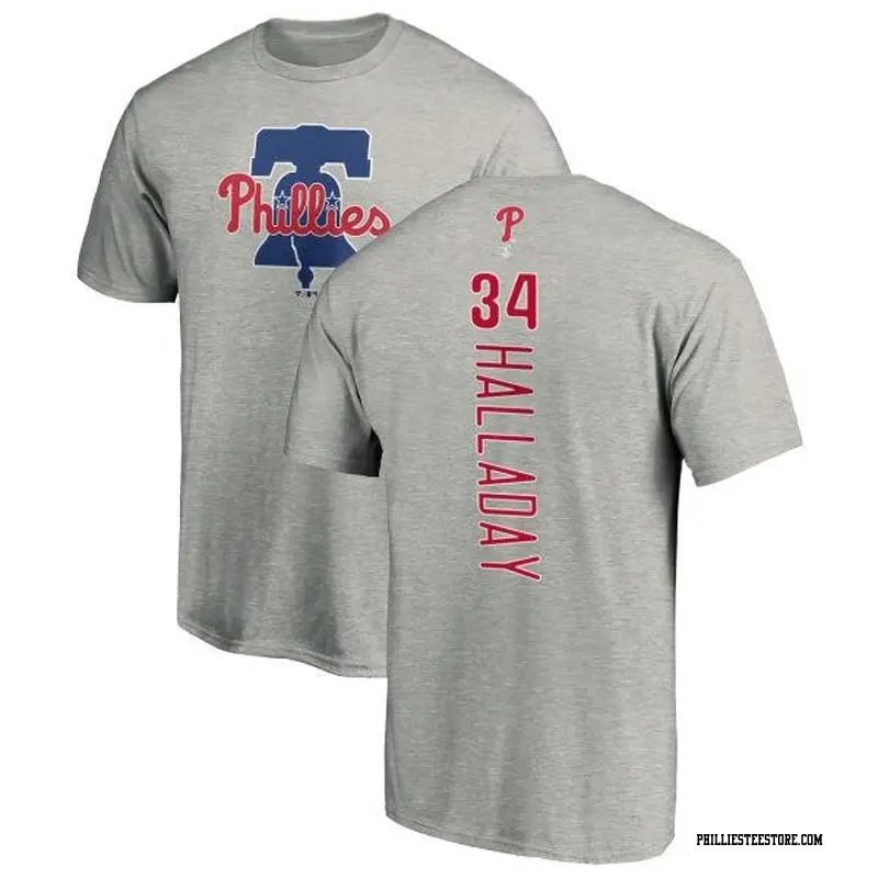 Youth Philadelphia Phillies ＃34 Roy Halladay Ash Backer T-Shirt